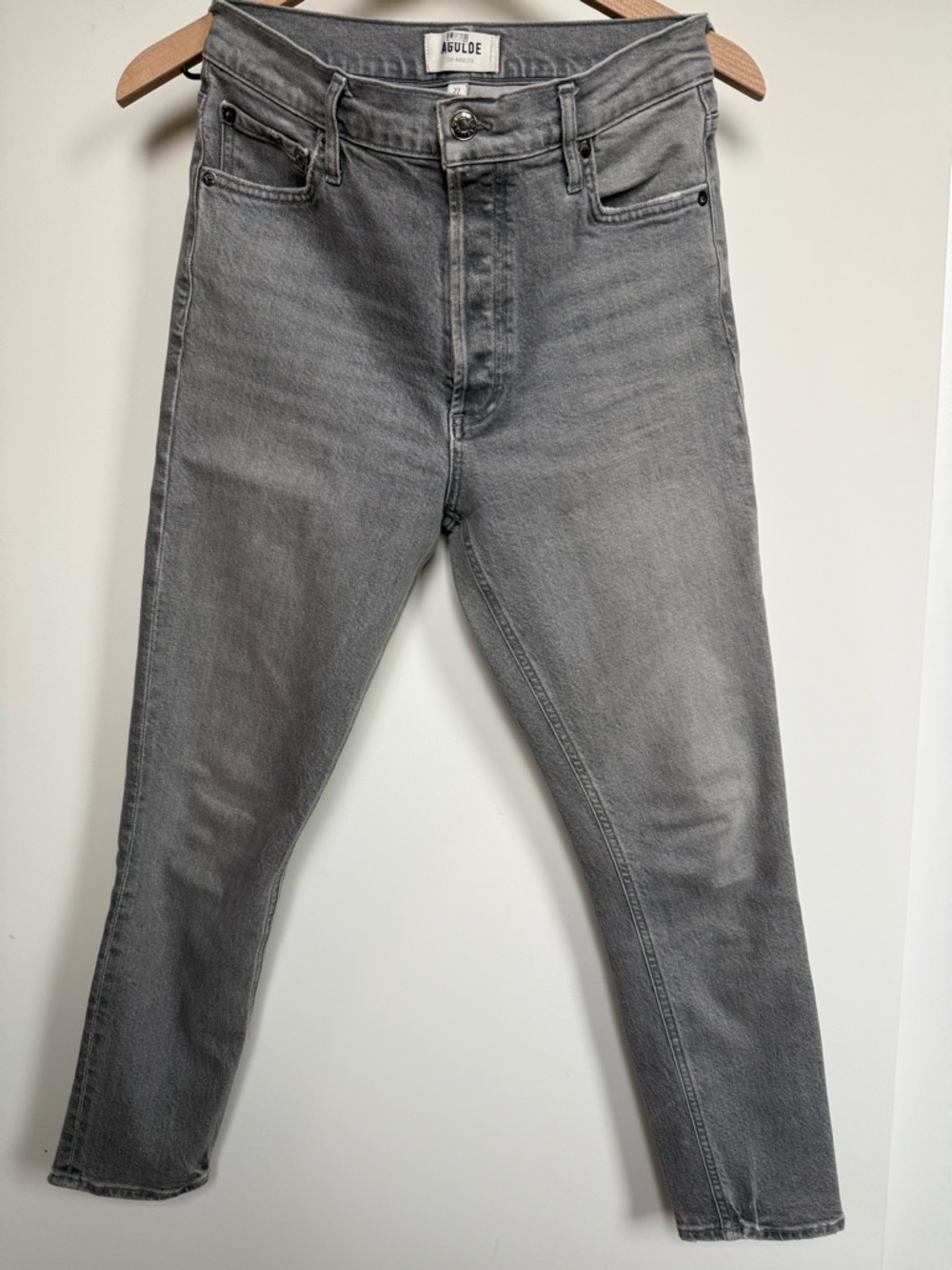 AGOLDE Nico High Rise Slim Jeans Gray 27